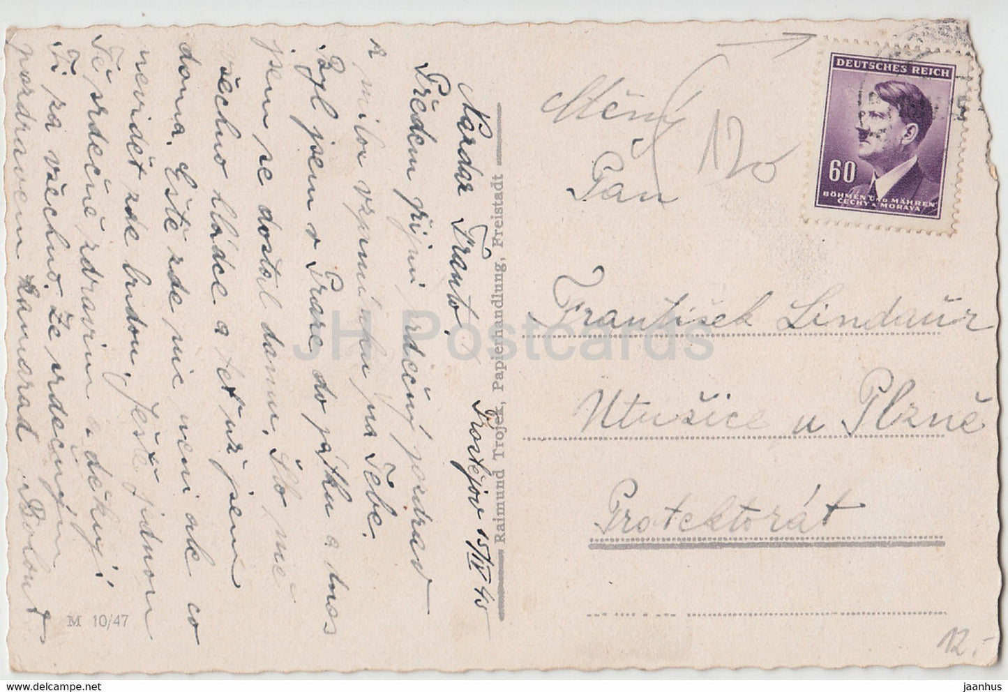 Freistadt OS Finanzamt - carte postale ancienne - 1945 - Autriche - utilisé