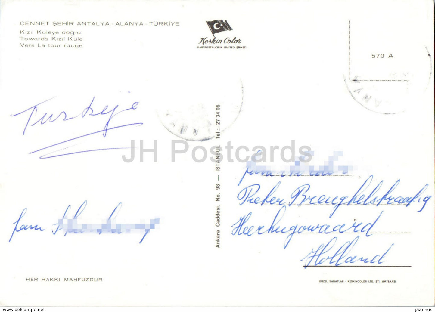 Antalya - Alanya - Towards Kizil Kule - boat - 98 - Keskin Color - Turkey - used