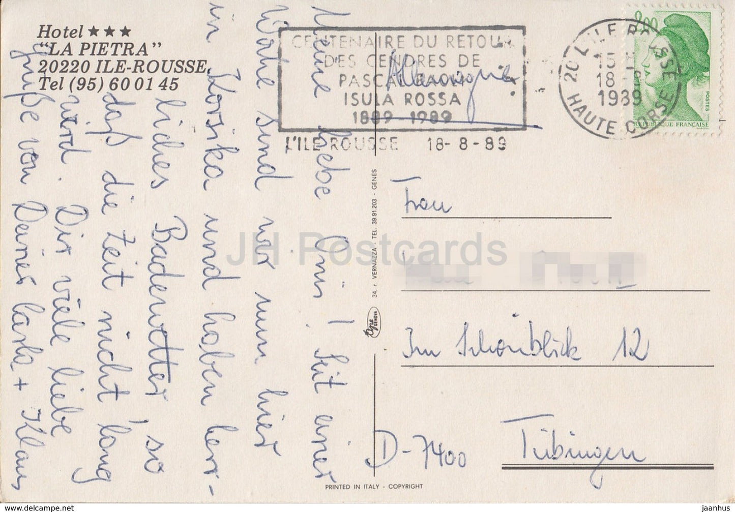 hotel La Pietra - Ile-Rousse - France - 1989 - used