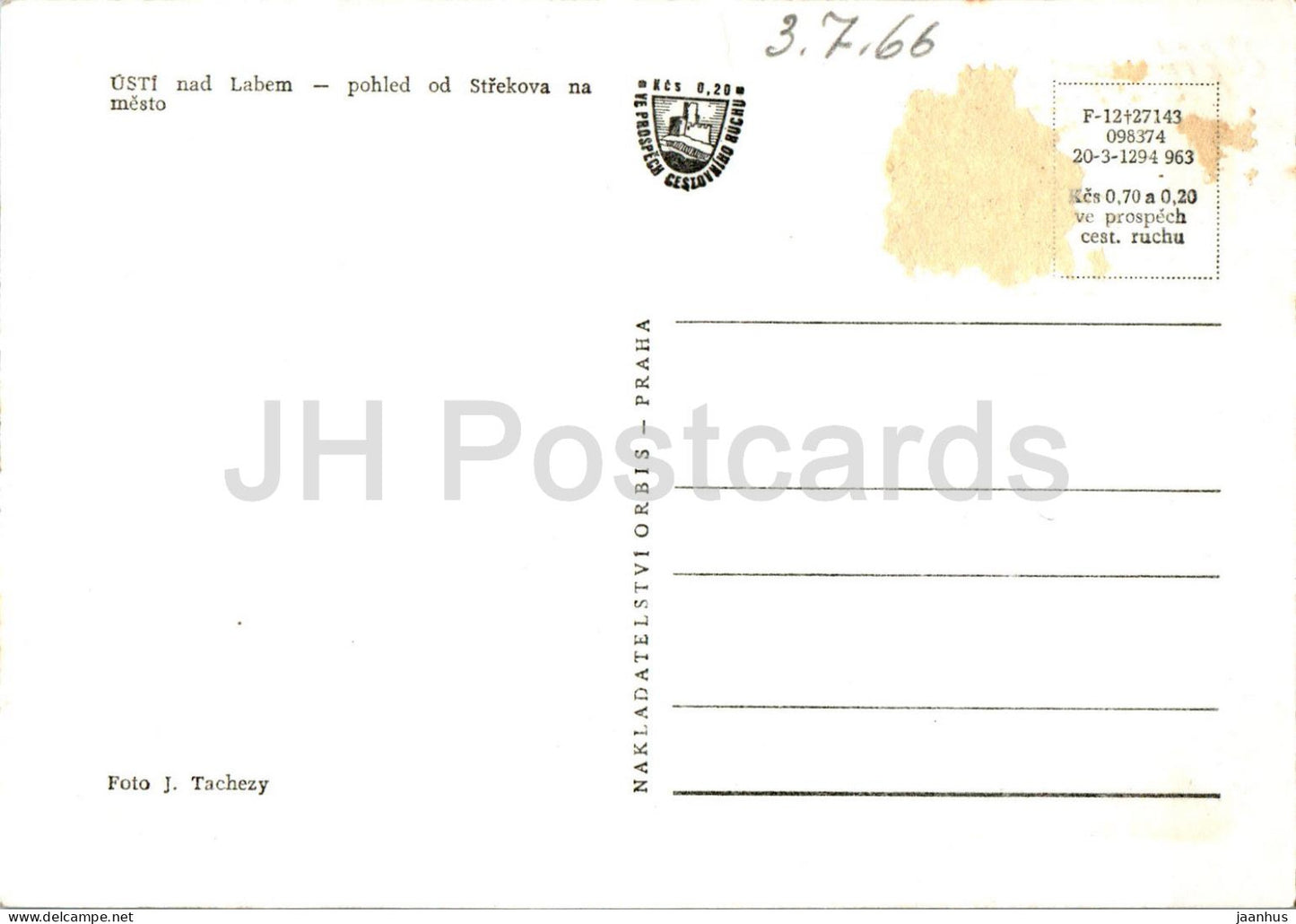 Usti nad Labem - pohled od Strekova na mesto - railway - train - 1966 - Czech Repubic - Czechoslovakia - used