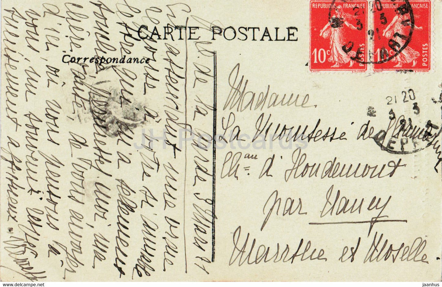 Marseille - N D de la Garde vue de la Montee des Oblats - old postcard - 1921 - France - used