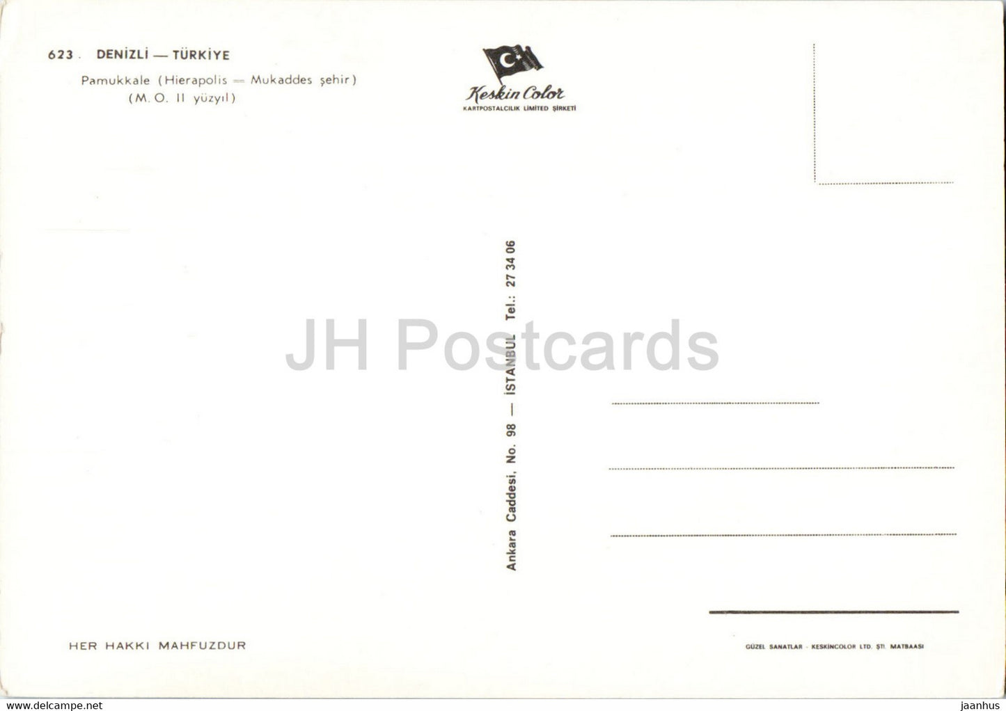 Denizli - Pamukkale - Hierapolis - 623 - Keskin - Turkey - unused
