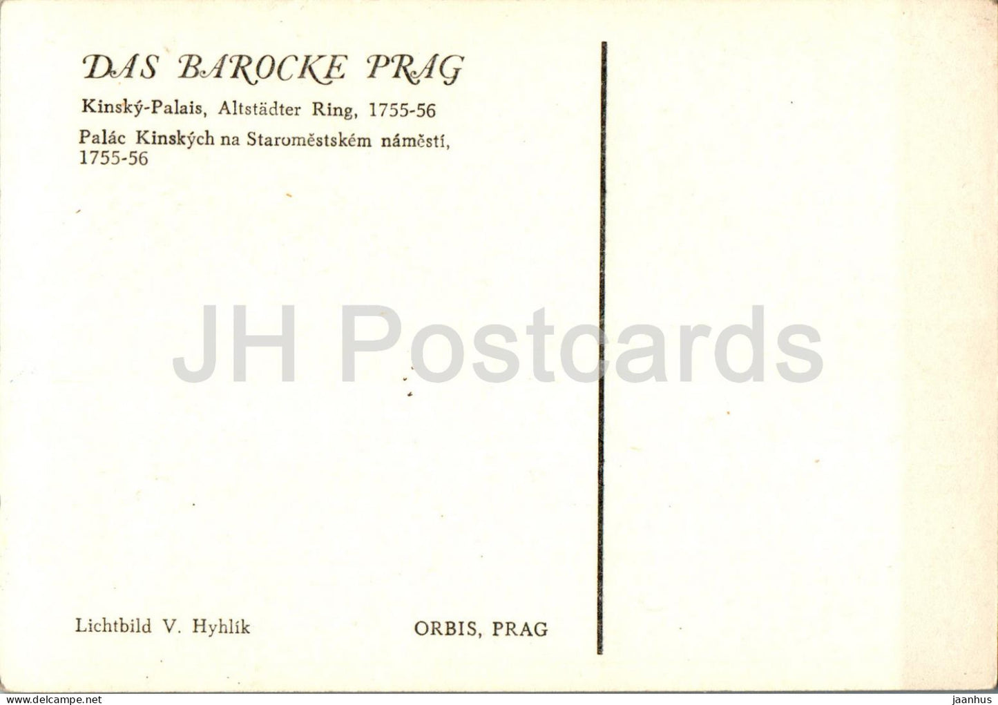 Praha - Prague - Palac Kinskych na Staromestskem Namesti - Palais Kinsky - République tchèque - Tchécoslovaquie - inutilisé