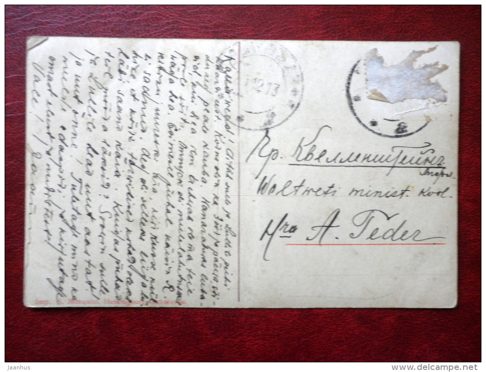 sculpture - Broderskyssen - Atelier S. Almguist Helsingborg - brothers kiss - 1912 - Sweden - used - JH Postcards