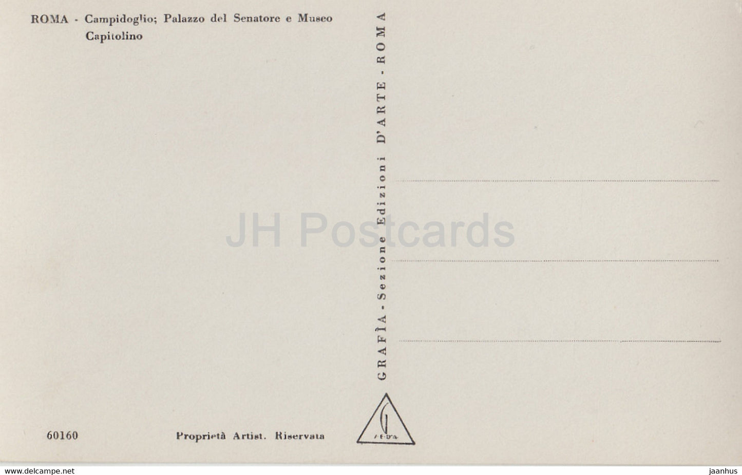 Roma - Rom - Campidoglio - Palazzo del Senatore e Museo Capitolino - 60160 - alte Postkarte - Italien - unbenutzt