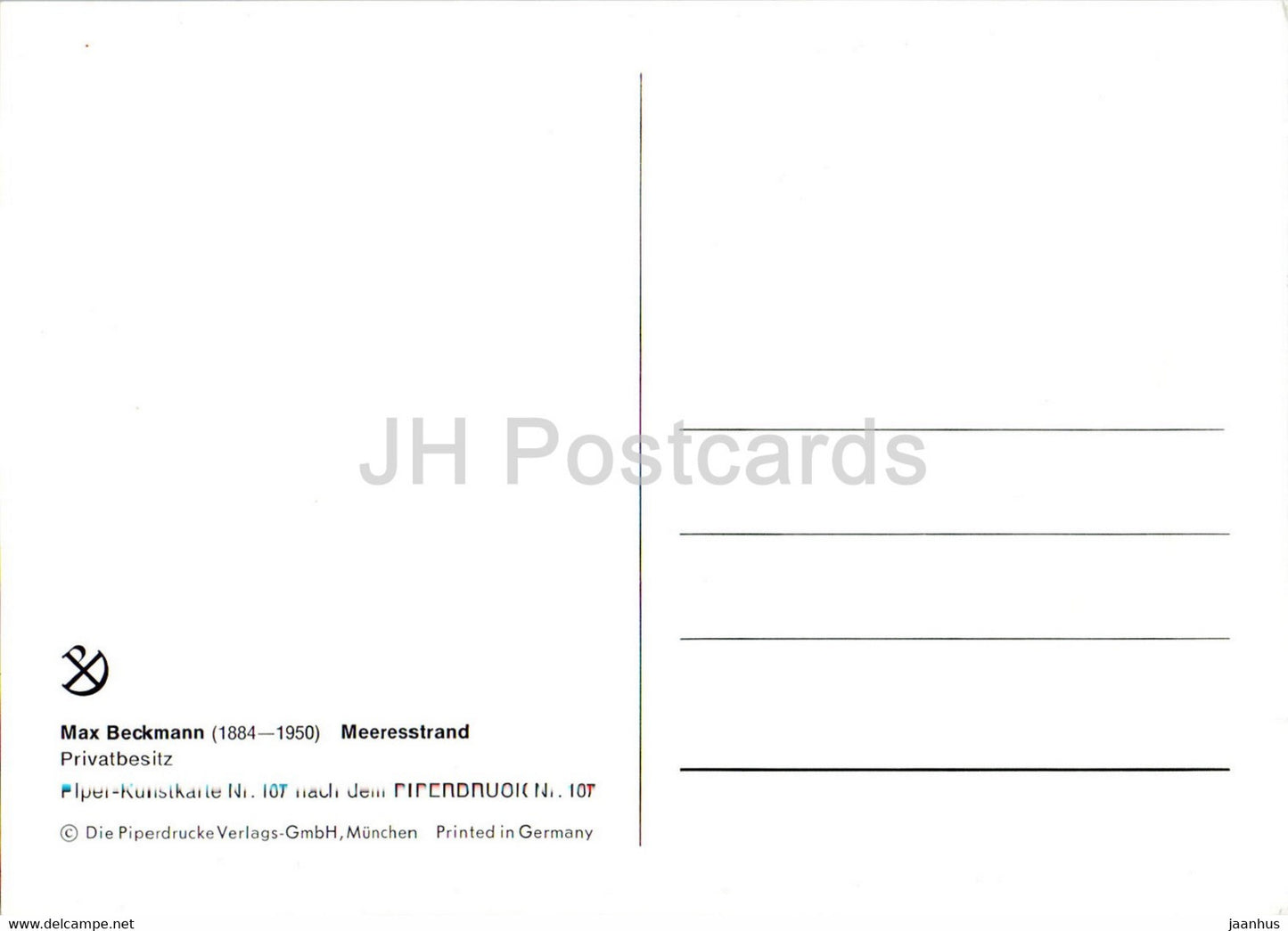 Gemälde von Max Beckmann – Meeresstrand – Deutsche Kunst – Deutschland – unbenutzt