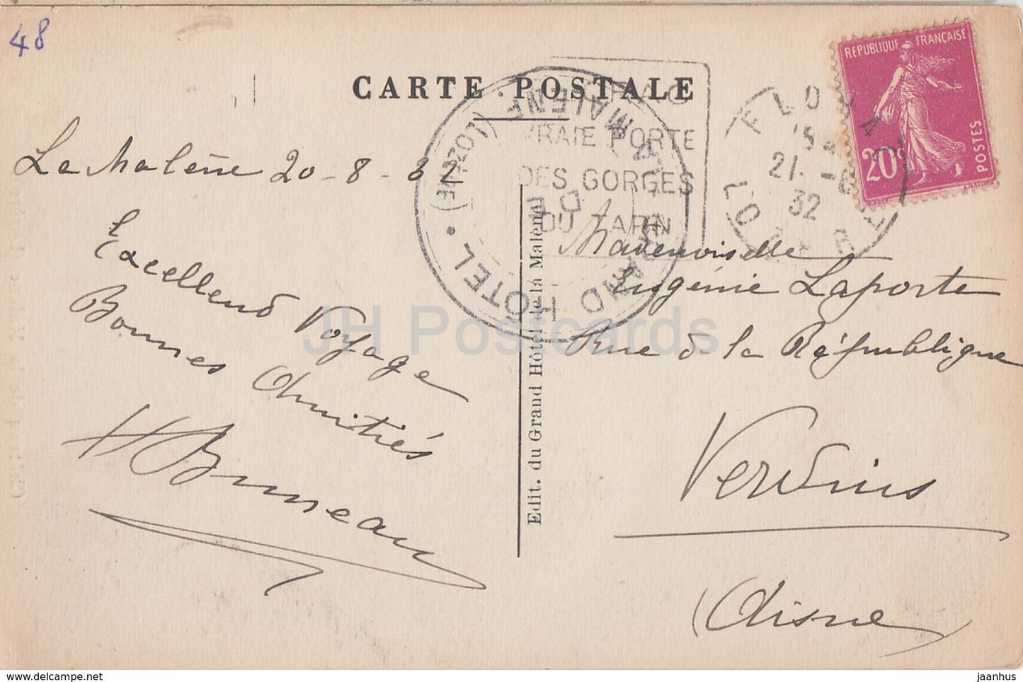 Chateau de la Malene - Lozere - castle - 12 - old postcard - 1932 - France - used