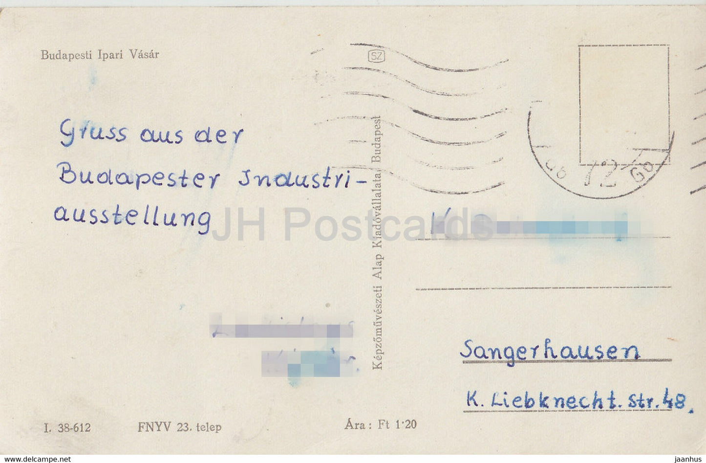 Budapest - Budapesti Ipari Vasar - Budapest Industrial Summer - carte postale ancienne - Hongrie - utilisé