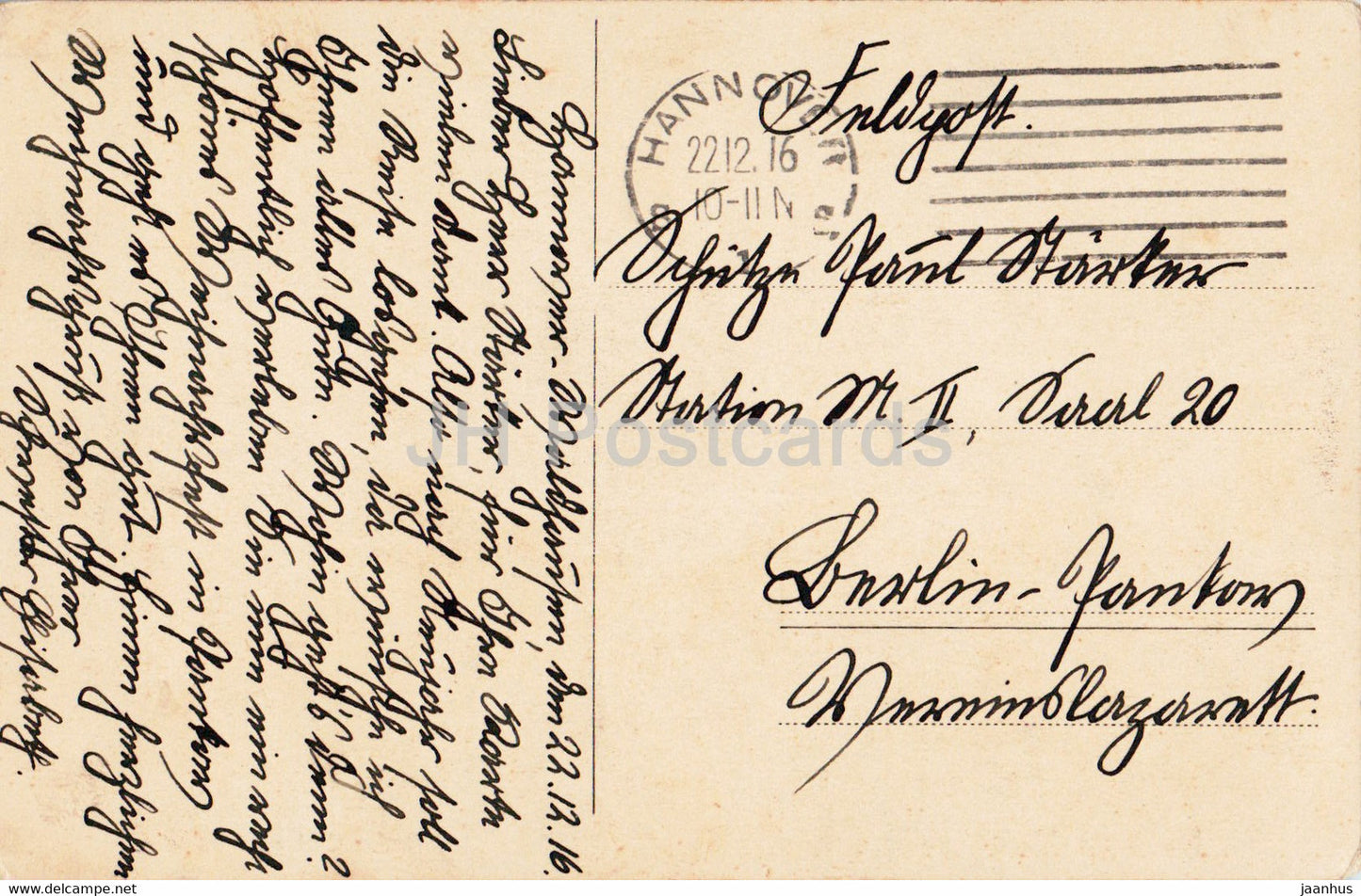 Hannover - Herrenhausen - Grosser Garten mit Fontaine - Feldpost - military mail - old postcard - 1916 - Germany - used