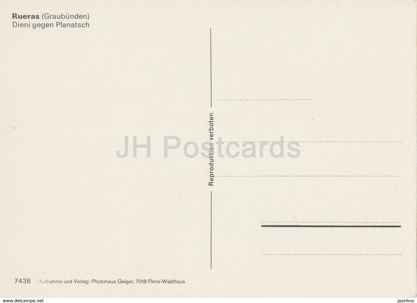 Rueras - Dieni gegen Planatsch - 7436 - Switzerland - unused