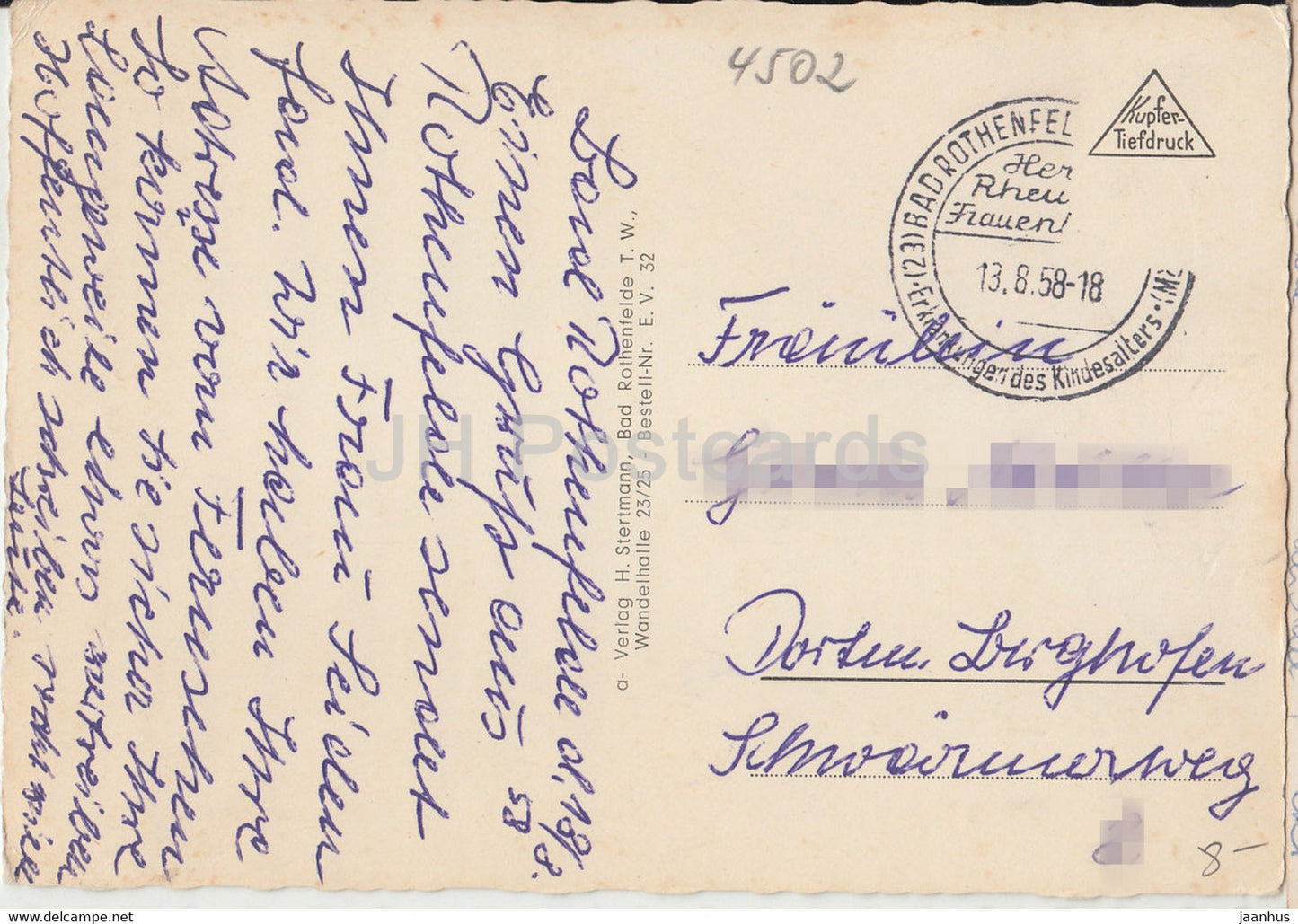 Bad Rothenfelde i Teutoburger Wald - Badehaus - Gradierwerk - Café Klotermuhle - Teich - 1958 - Allemagne - utilisé