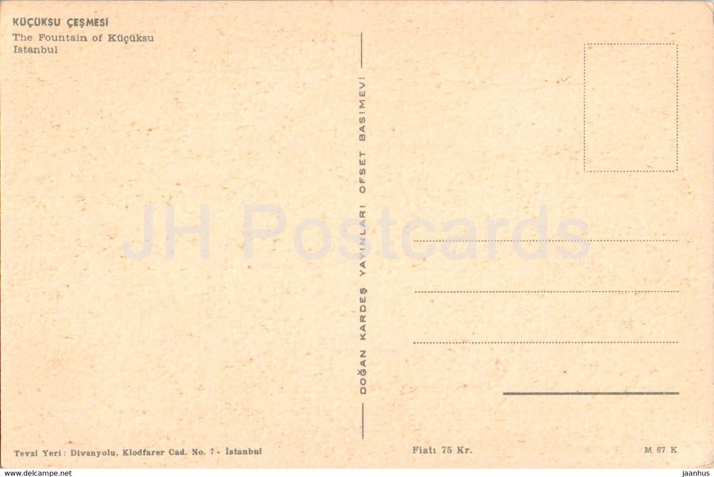 Istanbul - Der Brunnen von Kucuksu - 1 - alte Postkarte - Türkei - unbenutzt