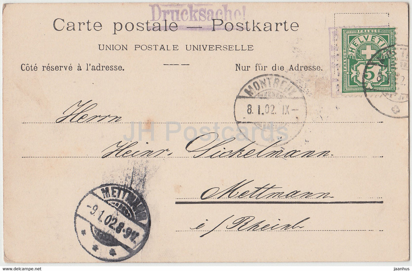 Montreux - 223 - alte Postkarte - 1902 - Schweiz - gebraucht