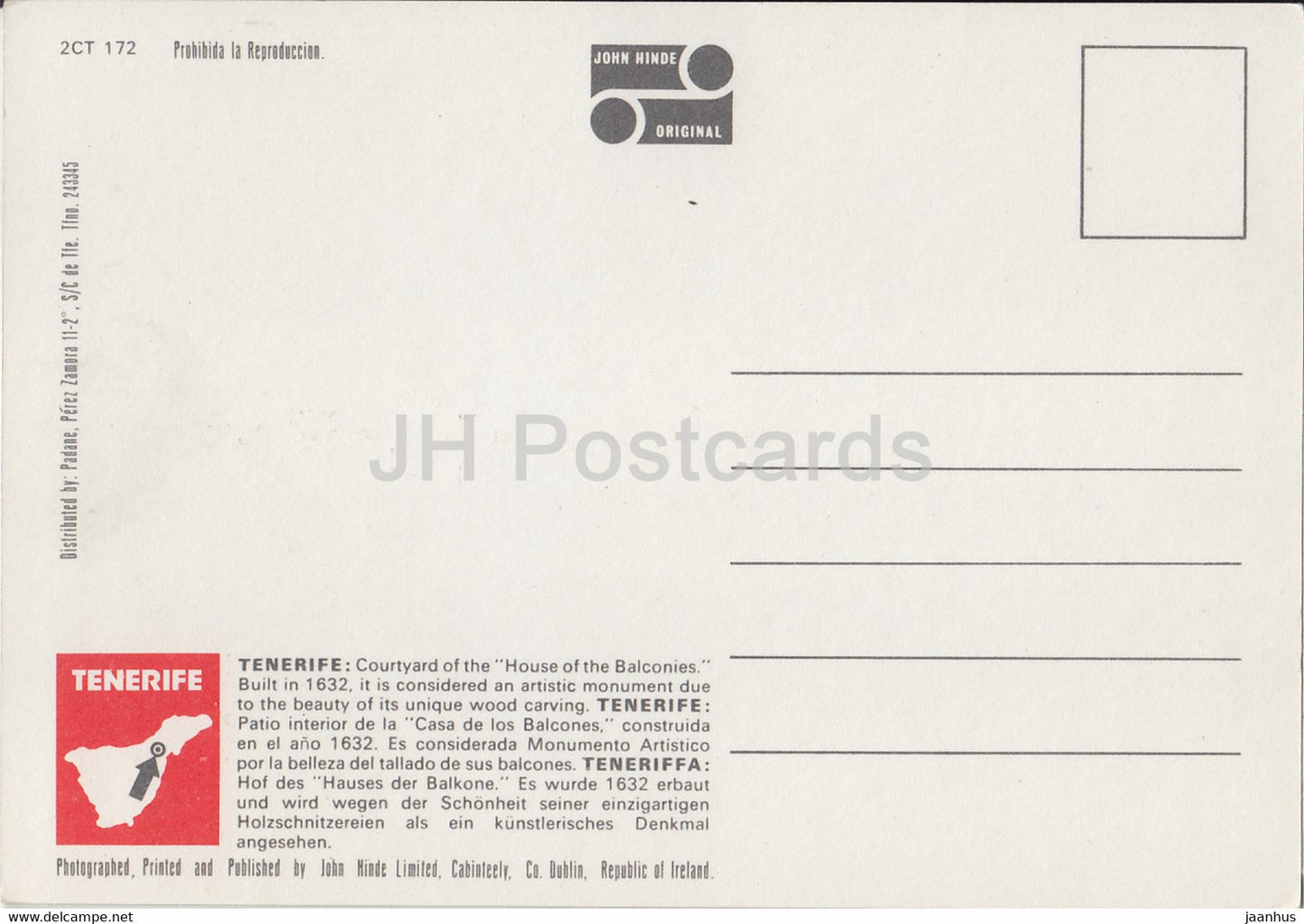 La Orotava - Tenerife - Canary Island - Spain - unused