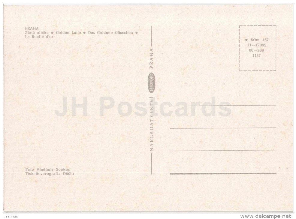 Praha - Prague - Golden Lane - Czechoslovakia - Czech - unused - JH Postcards