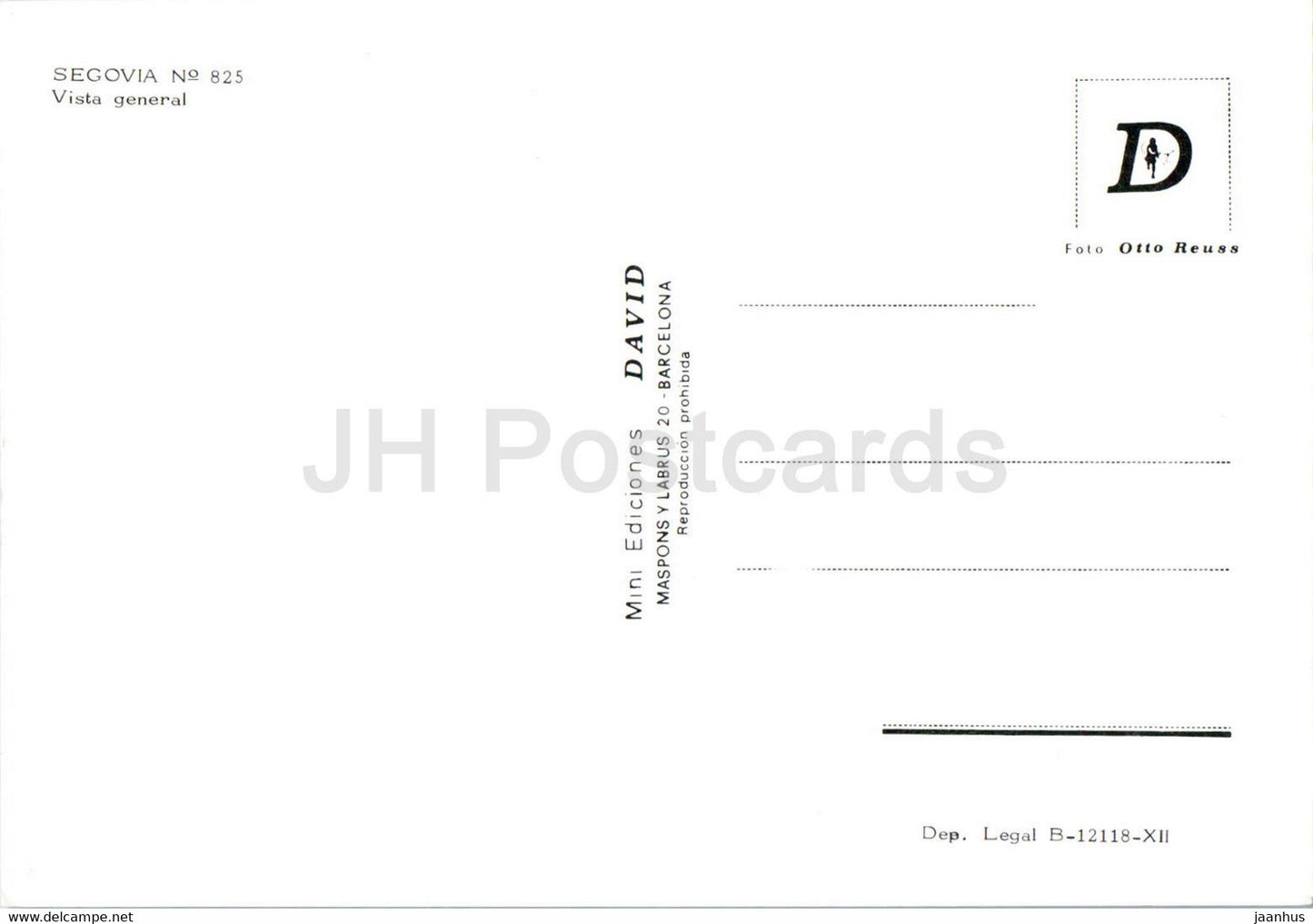 Ségovie - Vista General - vue générale - 825 - Espagne - inutilisé