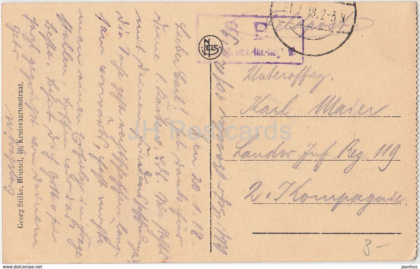 Gent - St Baafskerk en gedenkteeken der gebroeders van Eijck - church - Feldpost - old postcard - 1918 - Belgium - used