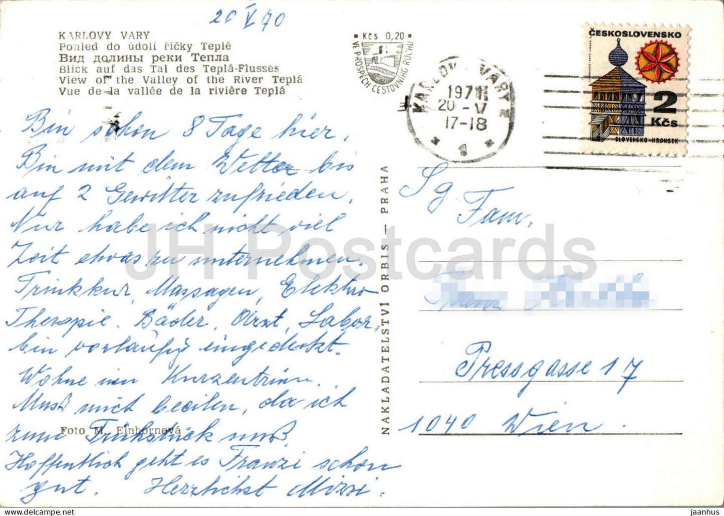 Karlsbad - Pohled do udoli ricky Teple - Tal des Flusses Tepla - 1970 - Tschechische Republik - Tschechoslowakei - gebraucht