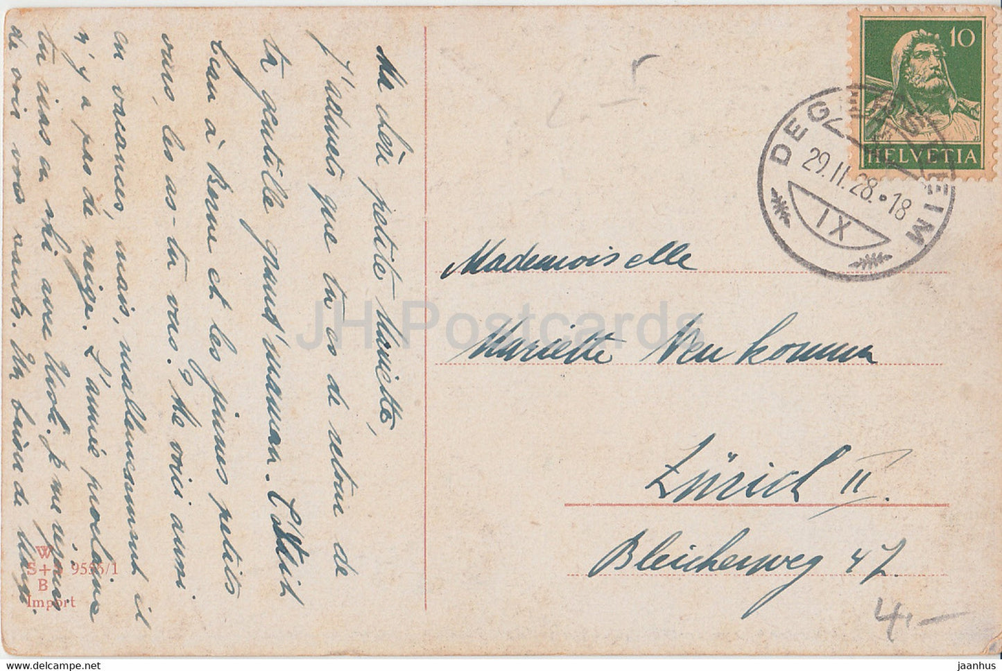 Ein Kleines Malheur - ski - enfants - illustration - WSSB Serie 9555/1 - carte postale ancienne - 1928 - Allemagne - utilisé