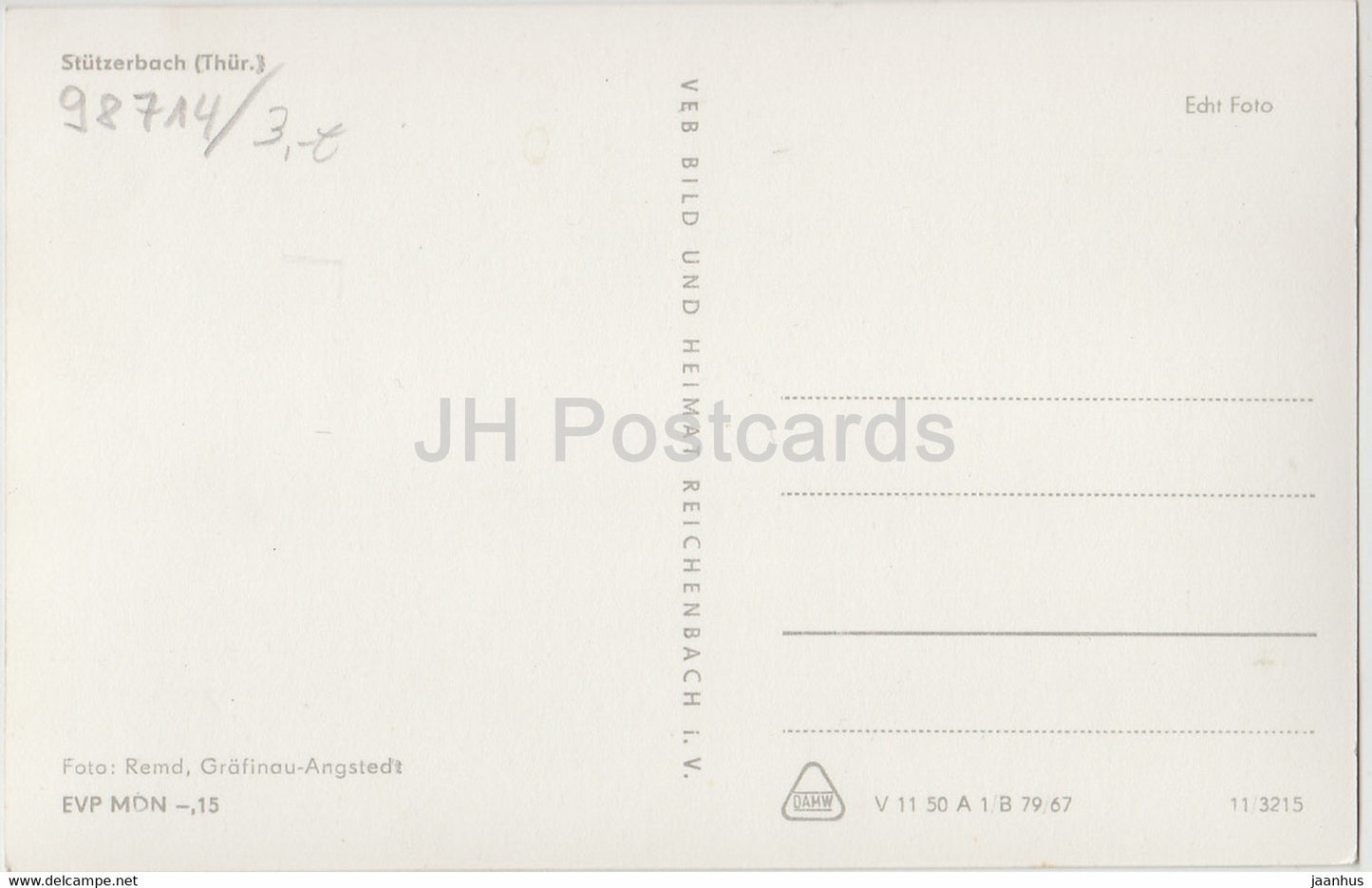 Stutzerbach - Germany DDR - unused