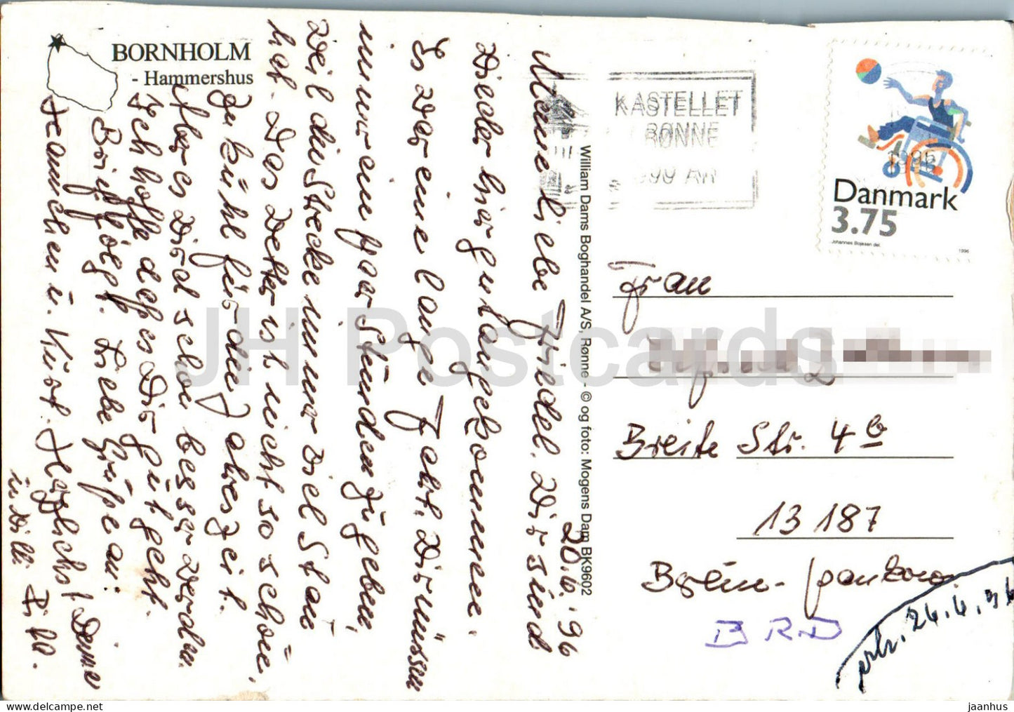 Bornholm - Hammershus - ruines - BK9602 - 1996 - Danemark - d'occasion