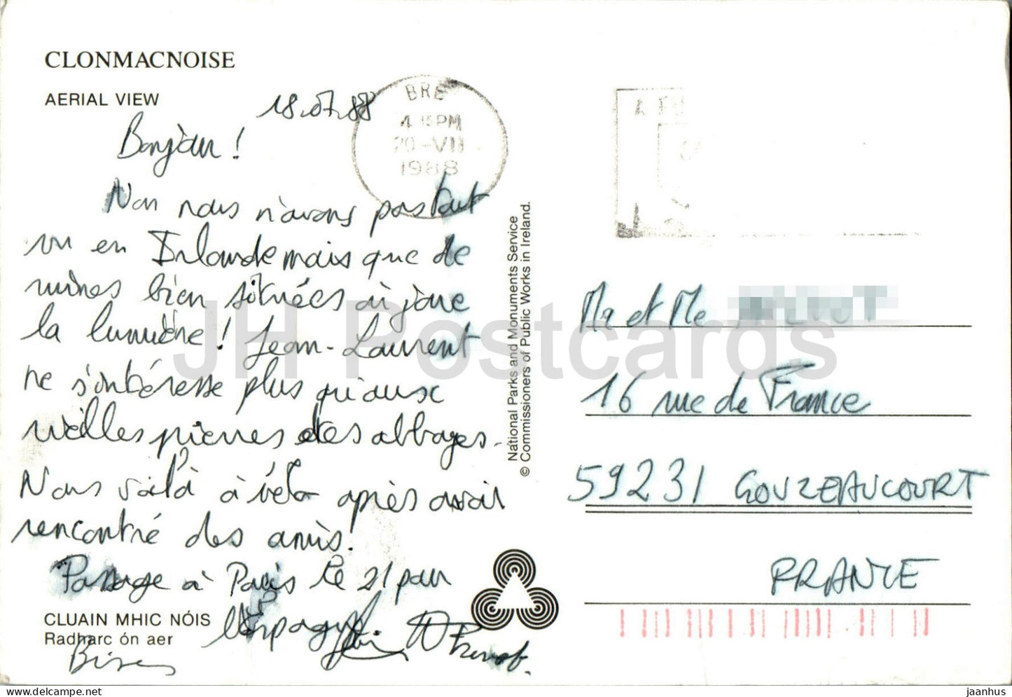 Clonmacnoise – Luftaufnahme – 1988 – Irland – gebraucht