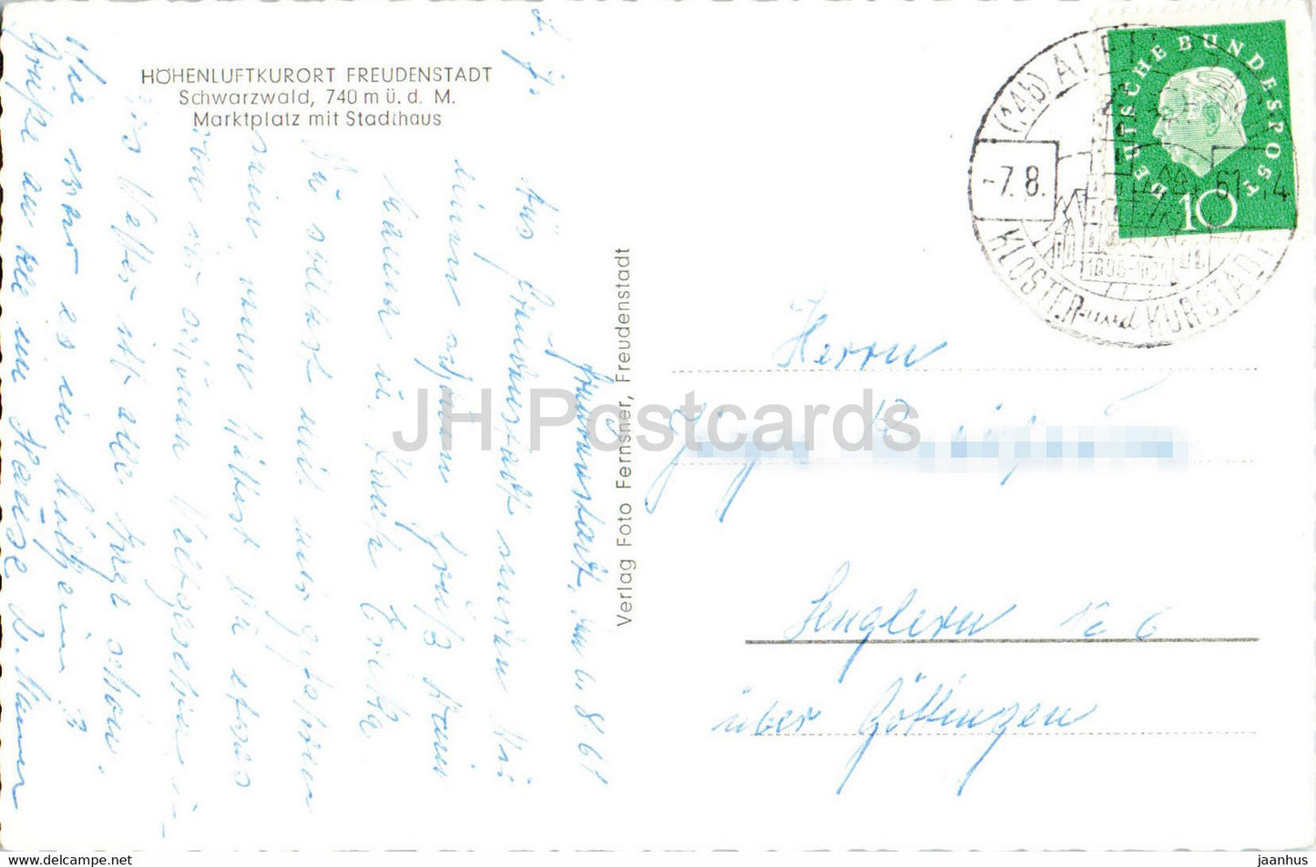 Freudenstadt - Marktplatz mit Stadthaus - 1961 - Germany - used