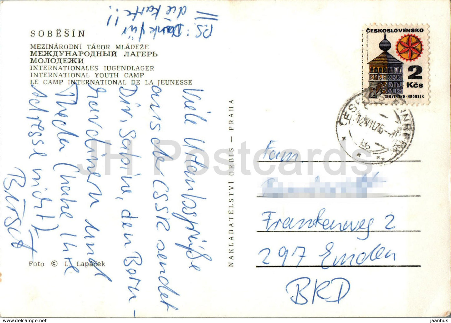 Sobesin – Internationales Jugendlager – 1976 – Tschechische Republik – Tschechoslowakei – gebraucht