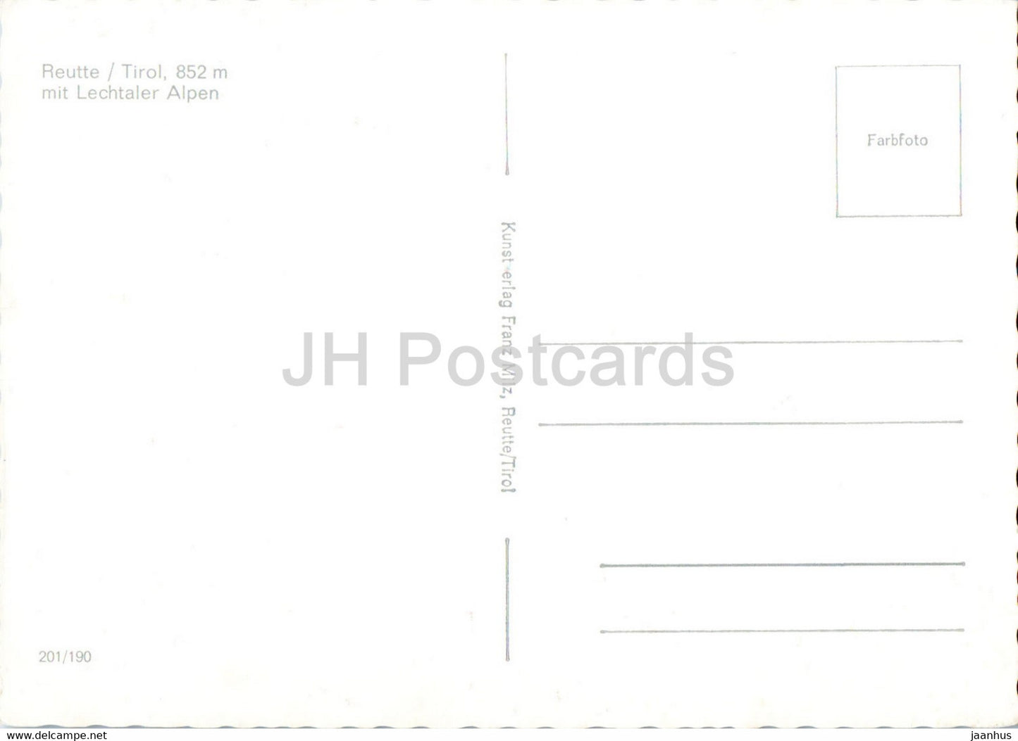 Reutte 852 m - mit Lechtaler Alpen - Tirol - Austria - unused