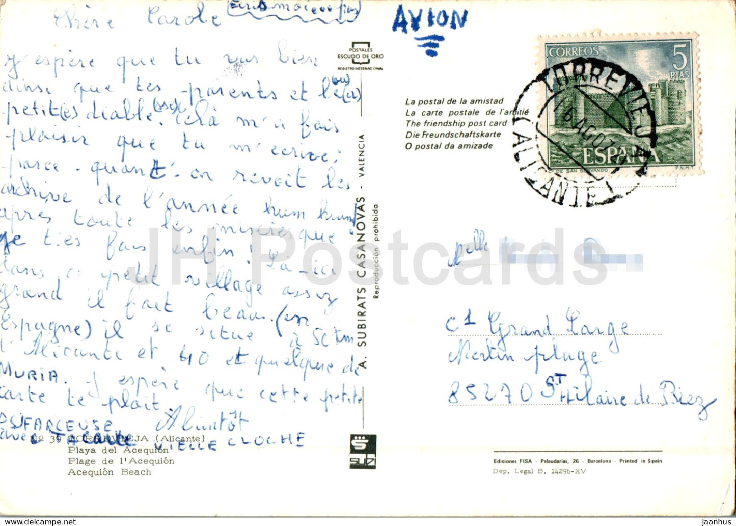 Torrevieja - Playa del Acequion - plage - 39 - 1972 - Espagne - occasion