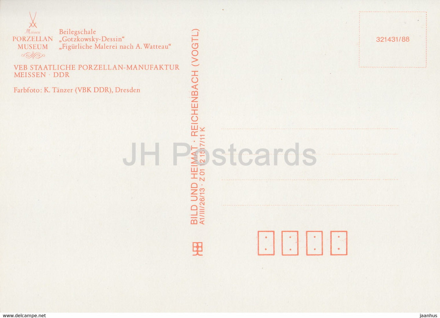 Beilegschale - Gotzkowsky Dessin - porcelain - Porzellan Museum Meissen - DDR Germany - unused