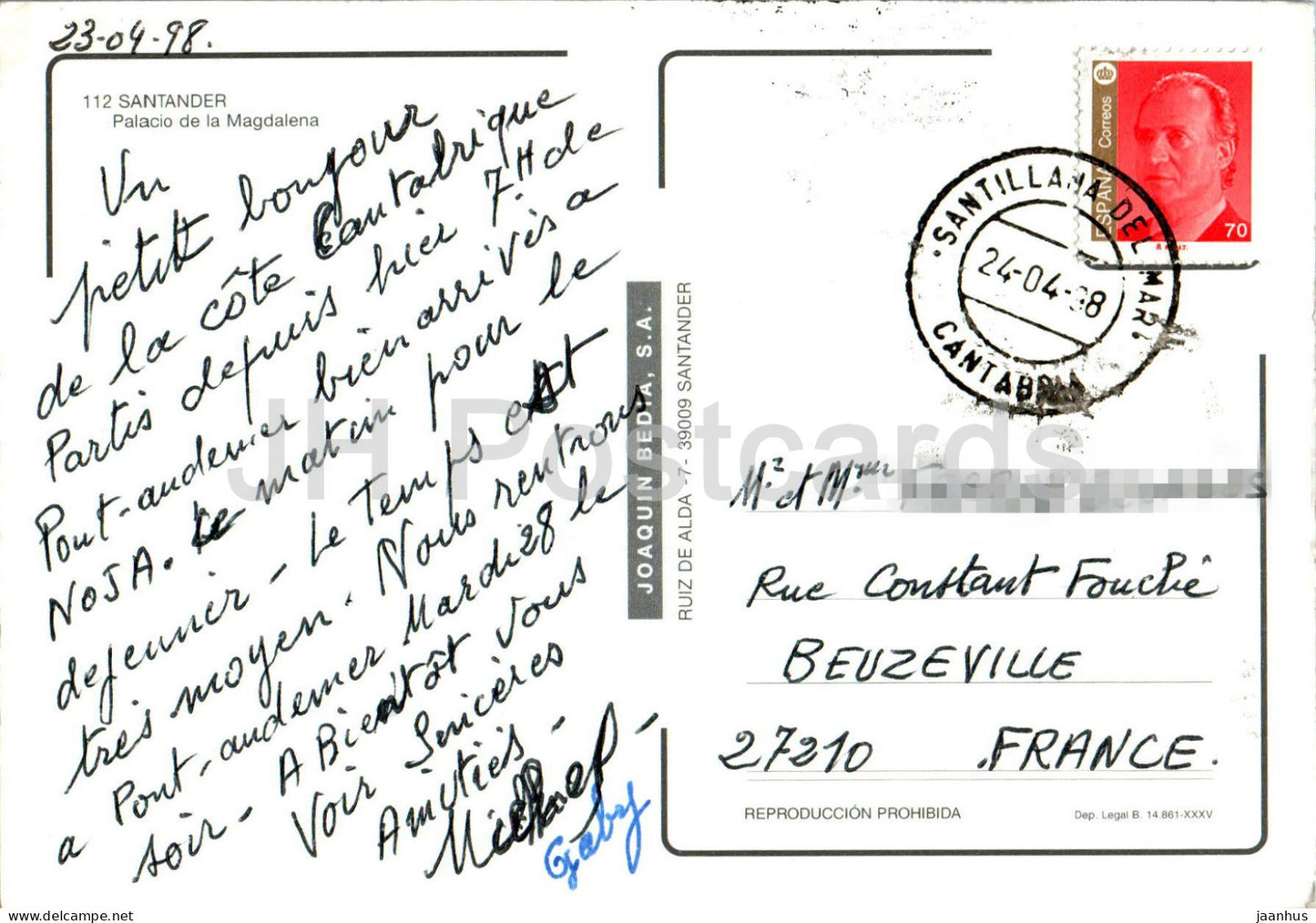Santander - Palacio de la Magdalena - palais - 112 - 1998 - Espagne - utilisé