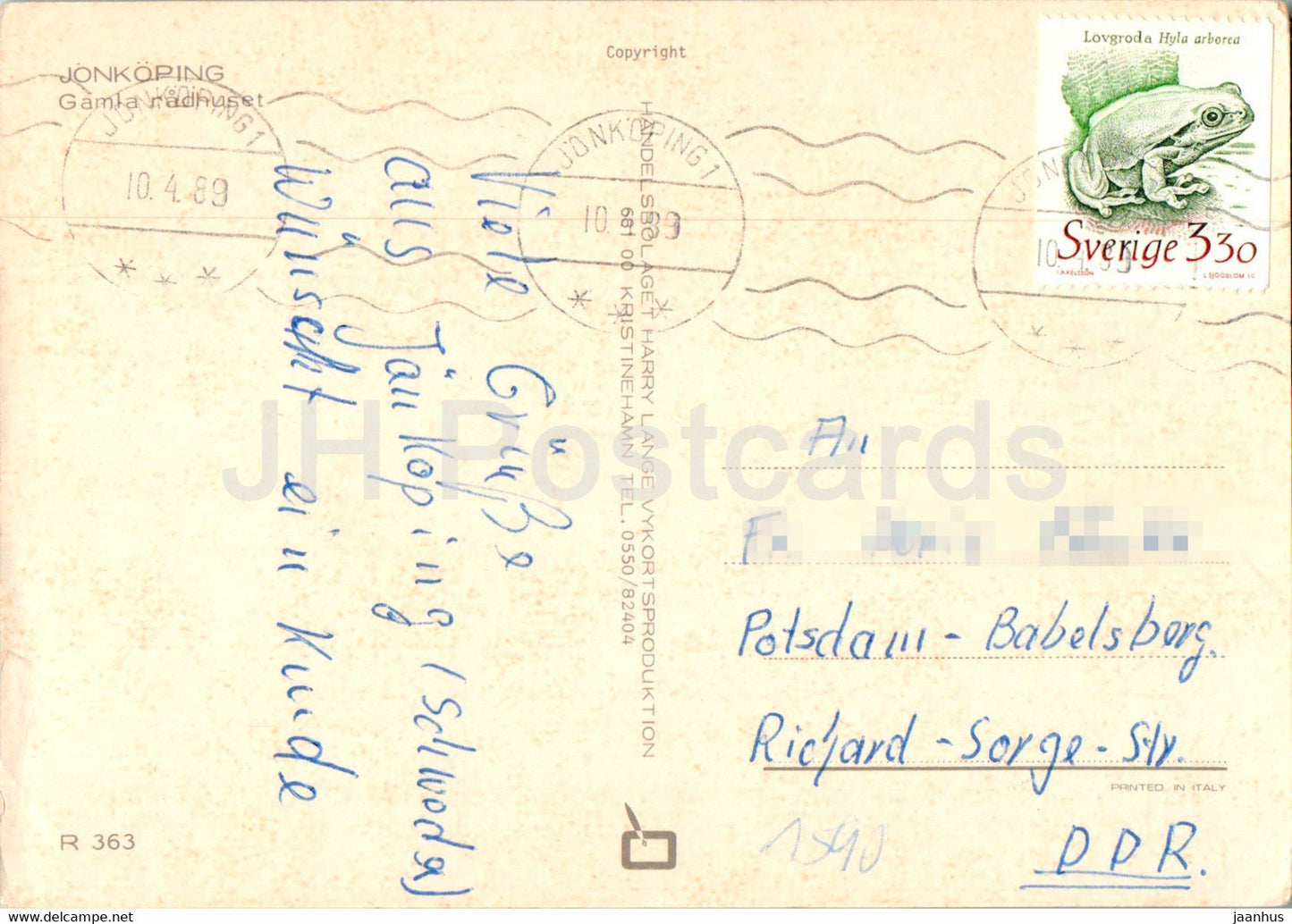 Jönköping – Gamla radhuset – Rathaus – 363 – 1989 – Schweden – gebraucht