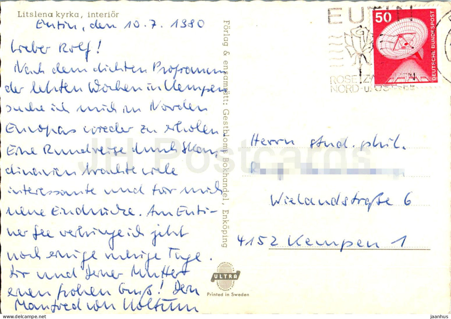 Litslena Kyrka - intérieur - église - 1980 - Suède - utilisé