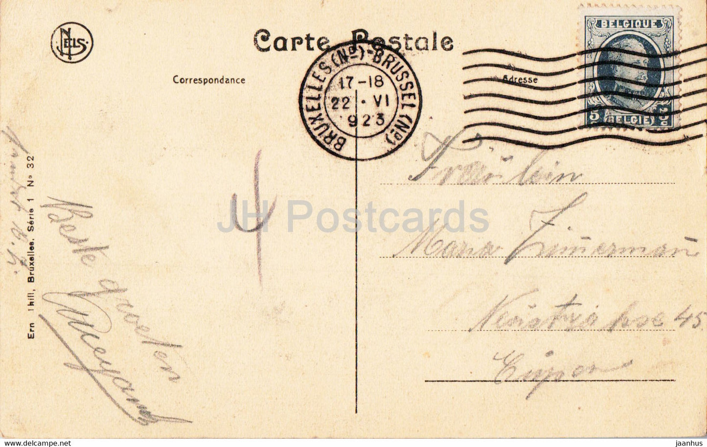 Bruxelles - Bruxelles - Palais de Justice - 32 - carte postale ancienne - 1923 - Belgique - occasion