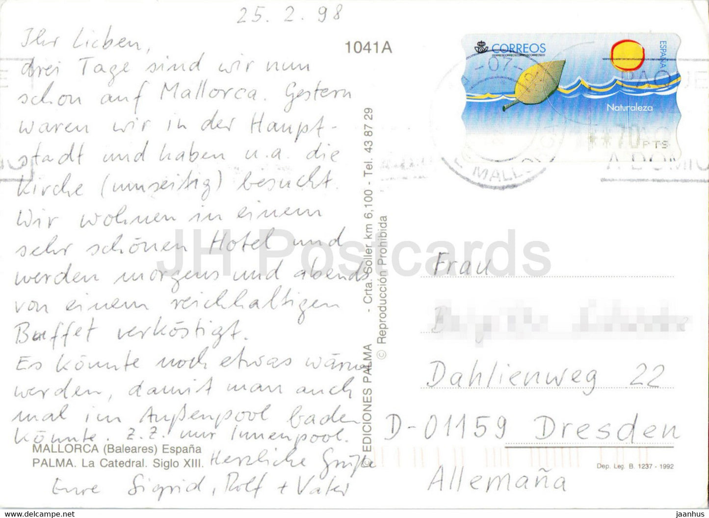 Palma de Mallorca - La Catedral - Siglo XIII - 1998 - Spain - used