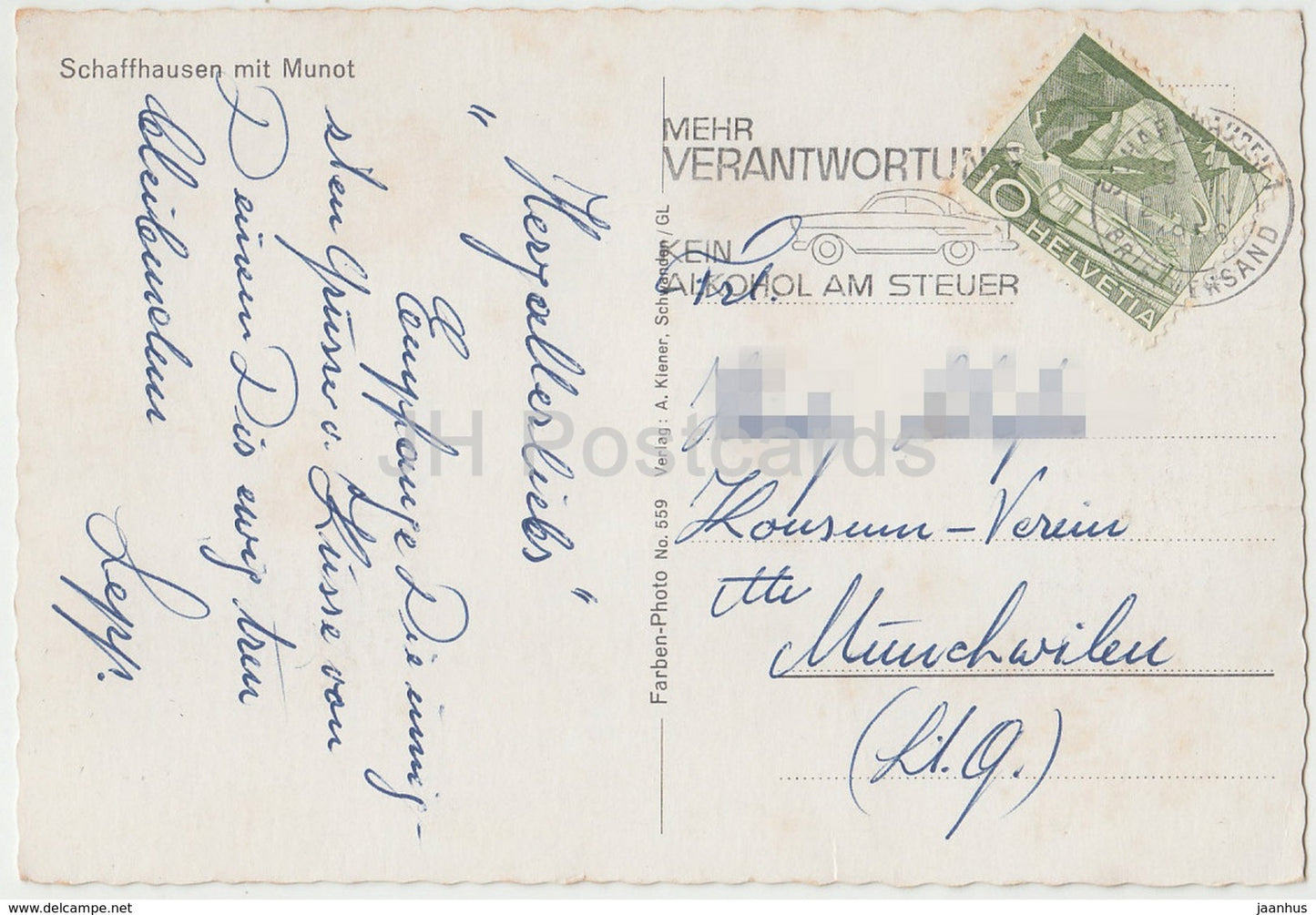 Schaffhausen mit Minot - 559 - 1956 - Switzerland - used
