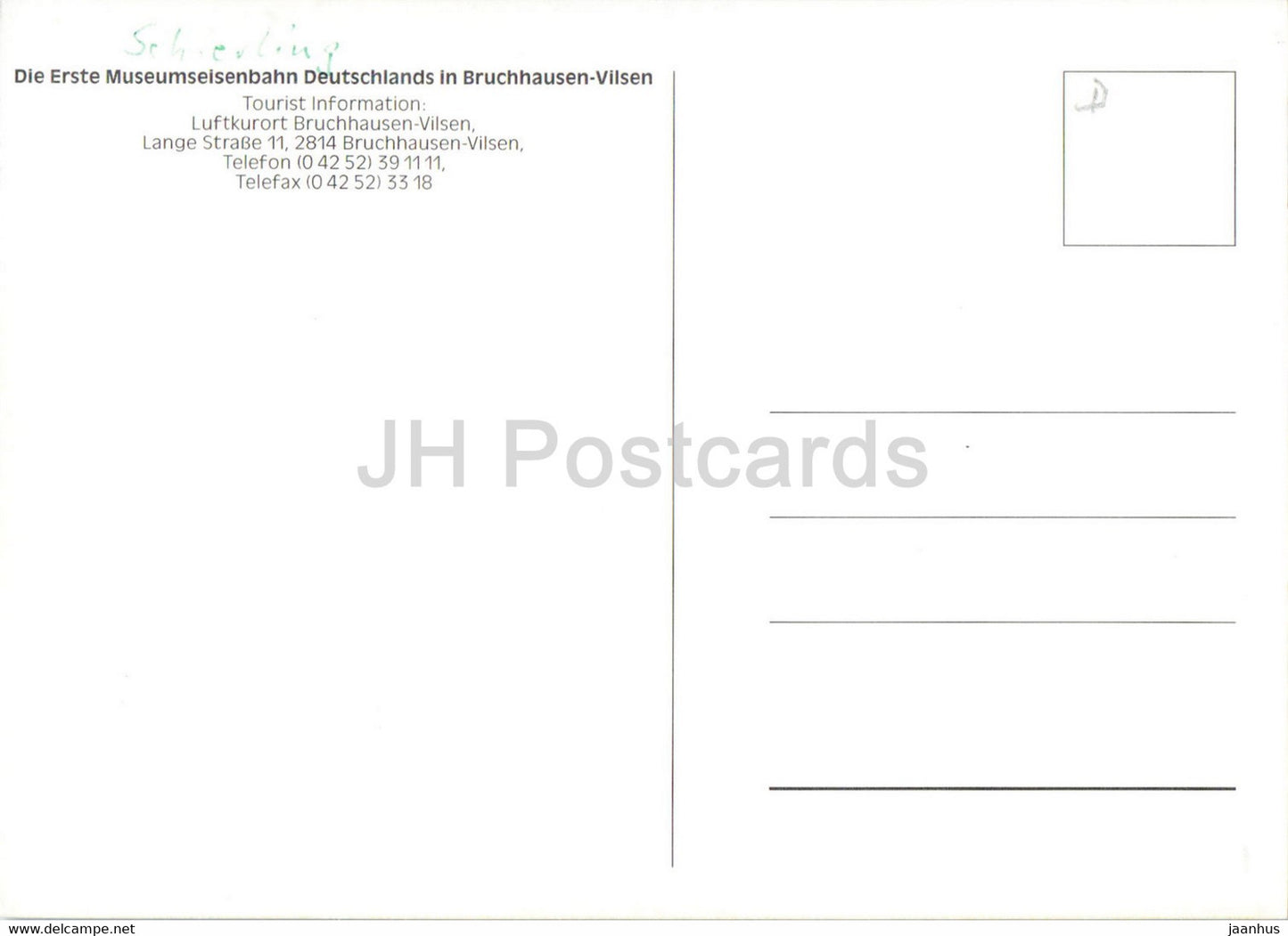 Die Erste Museumseisenbahn Deutschlands in Bruchhausen Vilsen - J. Hawle Zug - Eisenbahn - Lokomotive - Deutschland - unbenutzt