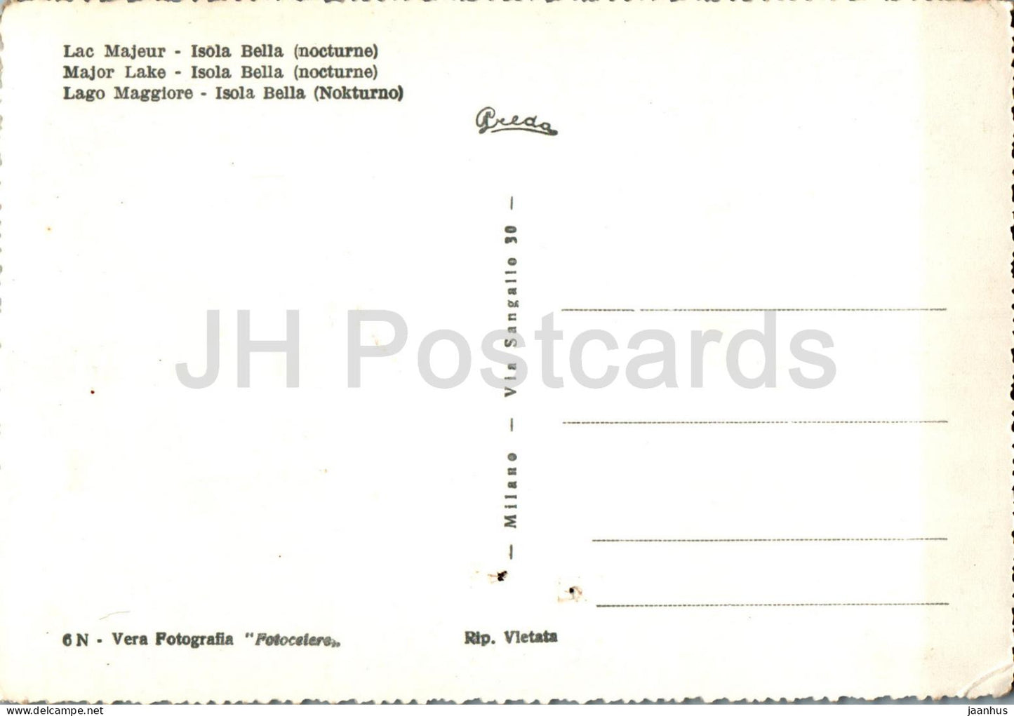 Lago Maggiore - Isola Bella - Notturno - lake - 6 - Italy - unused