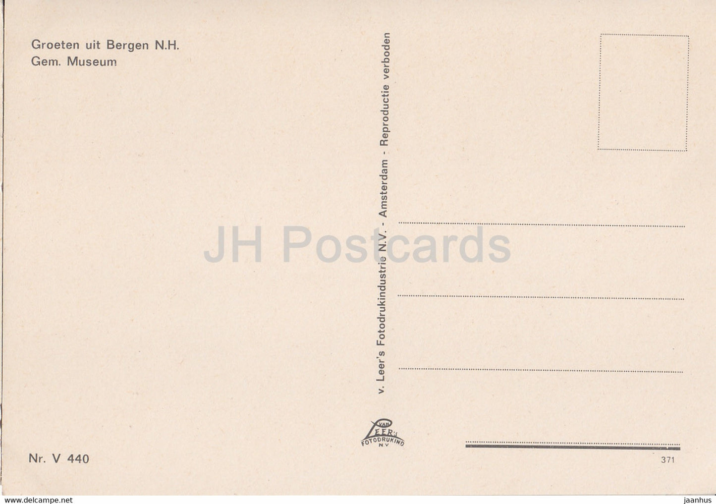 Bergen - Groeten uit Bergen - Gem Museum - 440 - Netherlands - unused