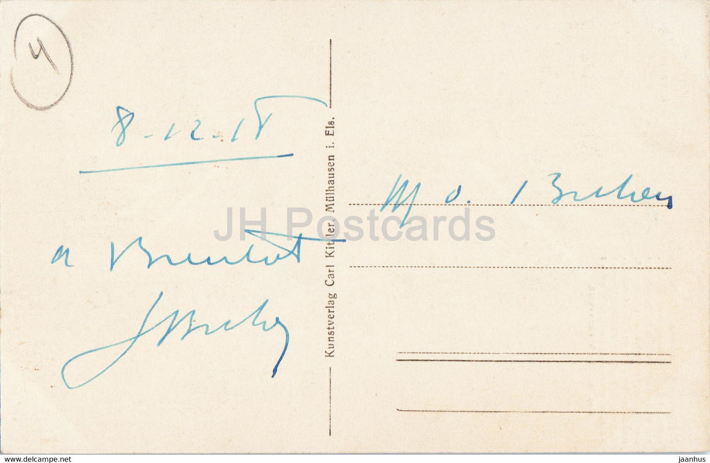 Mulhausen i Elsass - Mulhouse - Bollwerkturm an der Metrzerstrasse - Alte Stadtmauer - alte Ansichtskarte - Frankreich - gebraucht