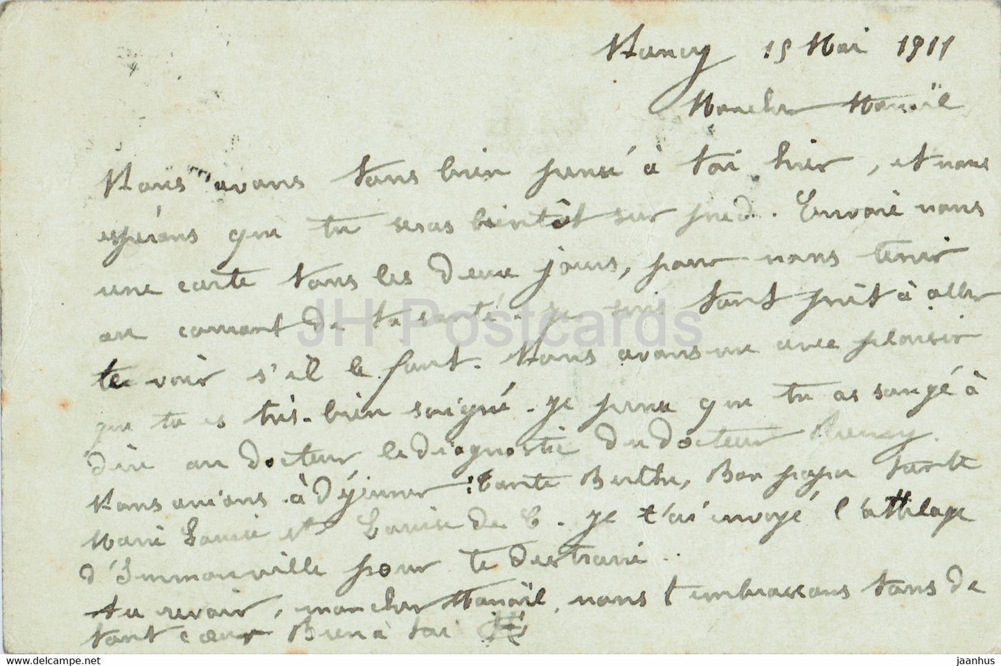 Carte Postale - Ganzsache - 2 - alte Postkarte - 1911 - Frankreich - gebraucht