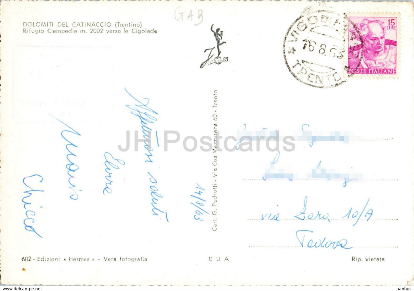 Dolomiti del Catinaccio - Rifugio Ciampedie verso le Cigolade - 1963 - Italien - gebraucht