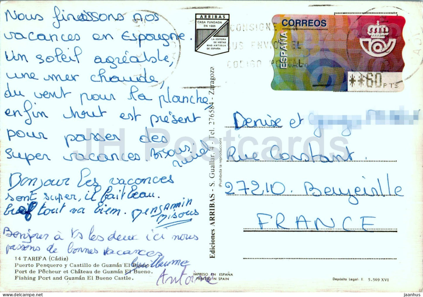 Tarifa - Puerto Pesquero y Castillo de Guzman El Bueno - Fishing port - castle - ship - boat - Spain - used