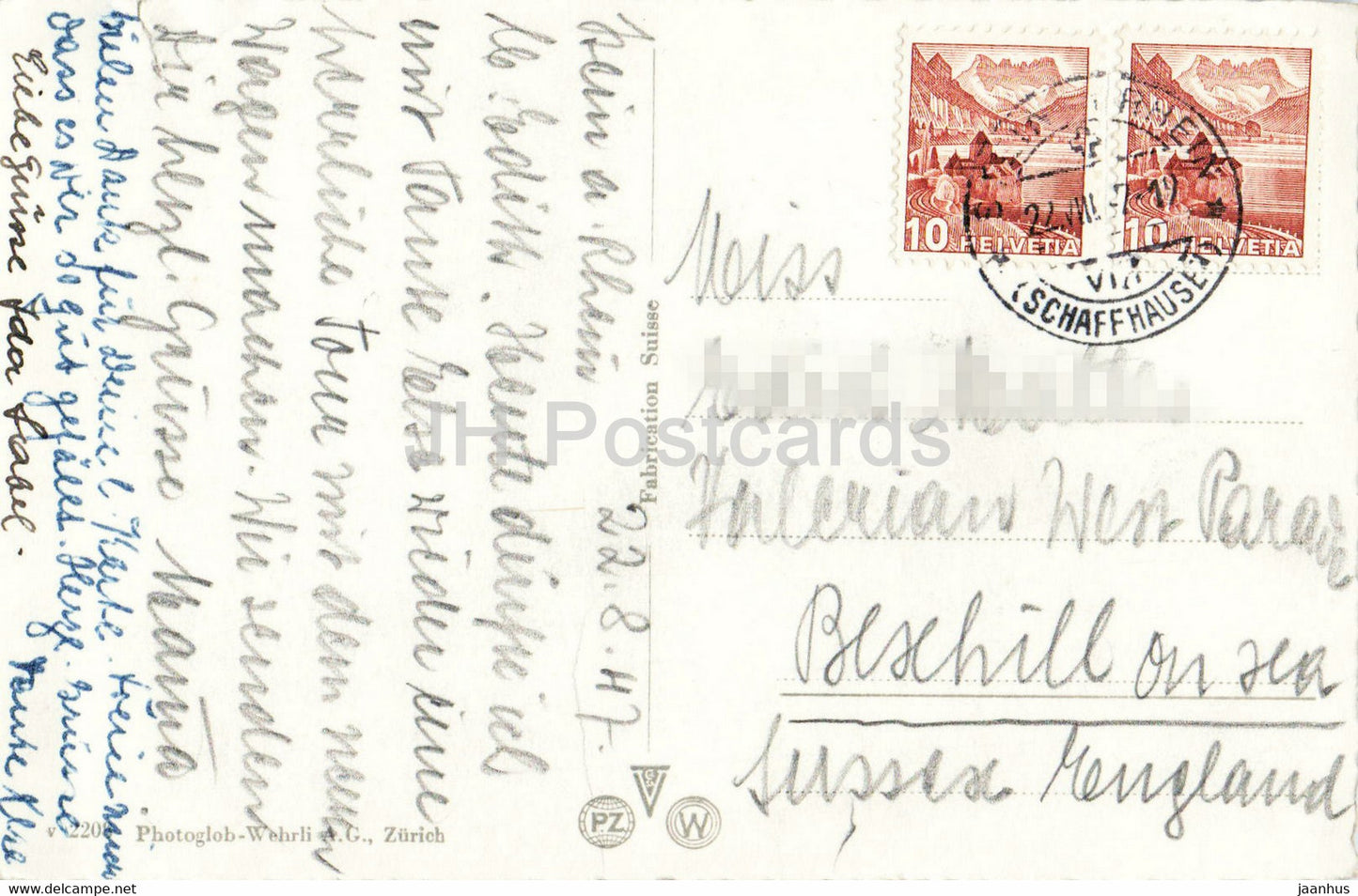 Stein a Rh - 1947 - alte Postkarte - Schweiz - gebraucht