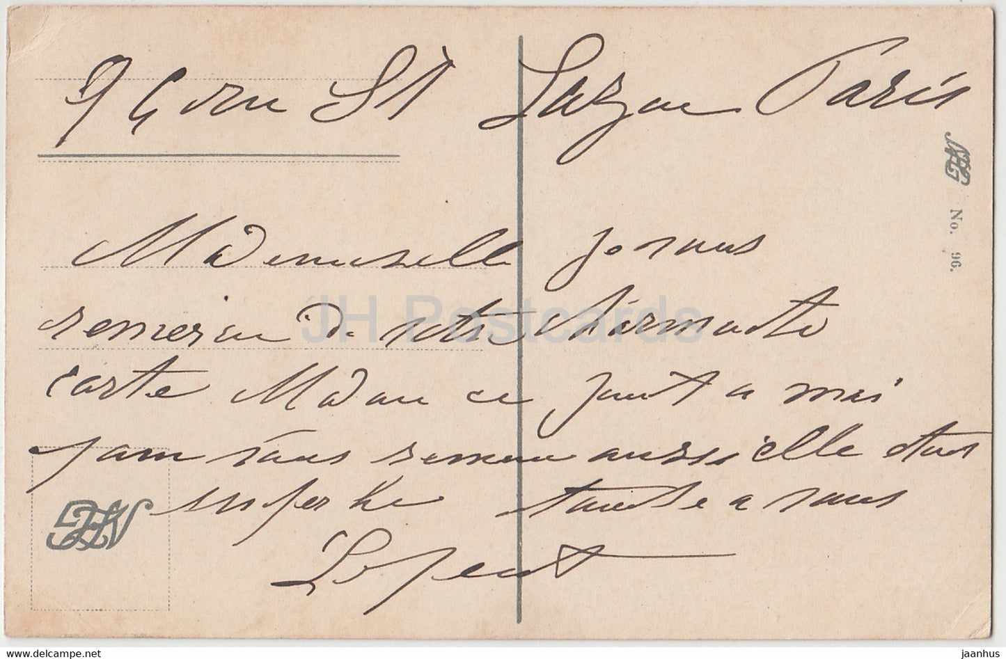 blue flowers - NZG 96 - old postcard - France - used