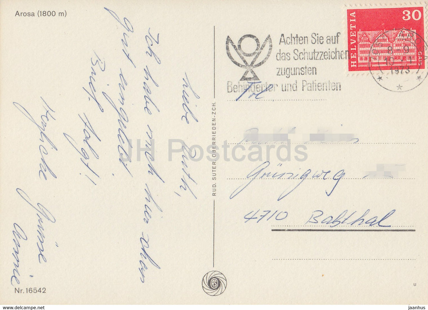 Arosa 1800 m - 16542 - 1973 - Suisse - occasion