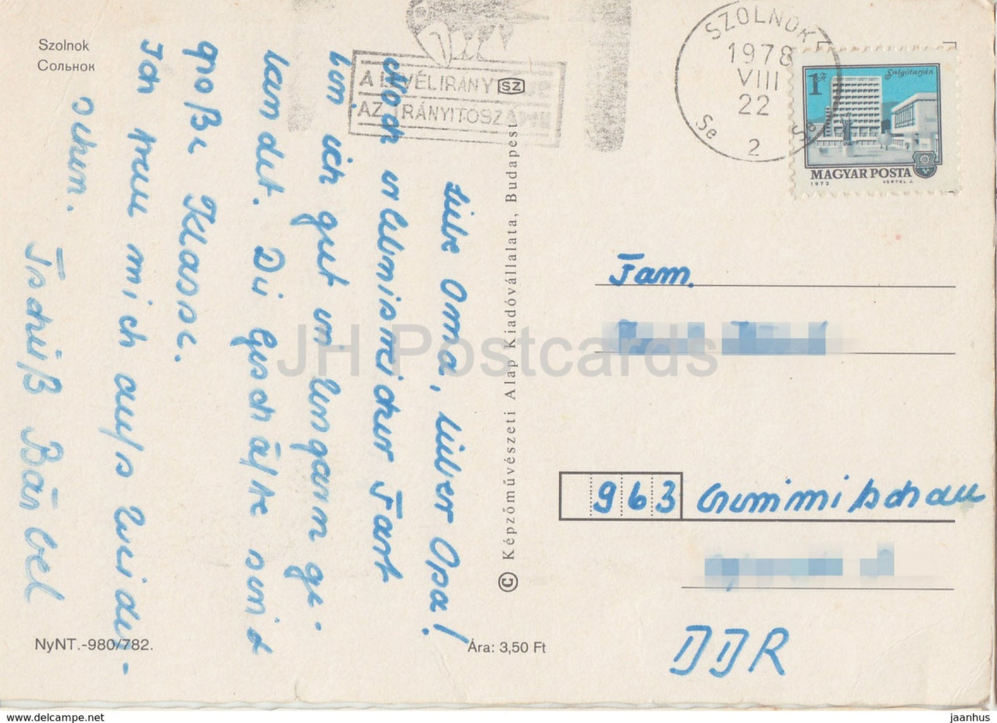 Szolnok - hôtel Pelikan - monument - multiview - 1978 - Hongrie - utilisé