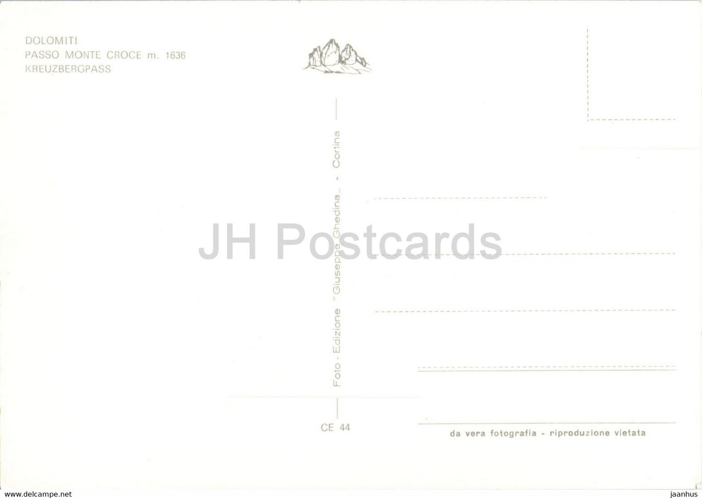 Dolomiti - Passo Monte Croce 1636 m - Kreuzbergpass - Italy - unused