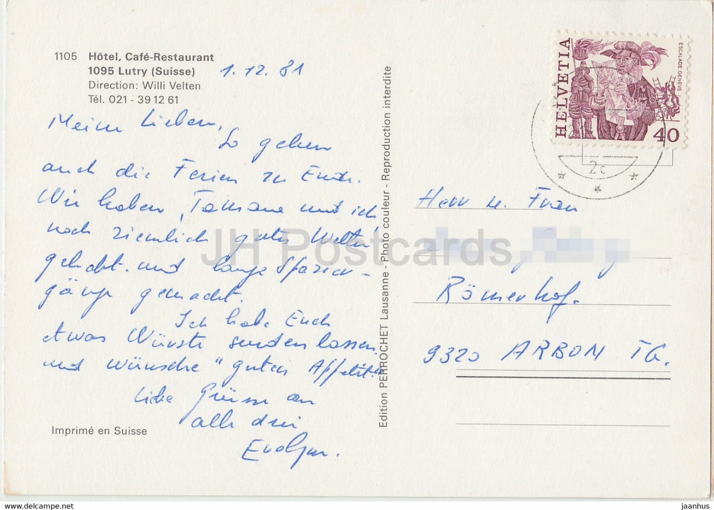 Hôtel de Ville du Rivage - Lutry - multiview - 1105 - 1981 - Suisse - occasion